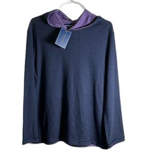 Wilkens Brothers Heritage M Reversible Navy/Lilac Hoodie Pullover Lightweight